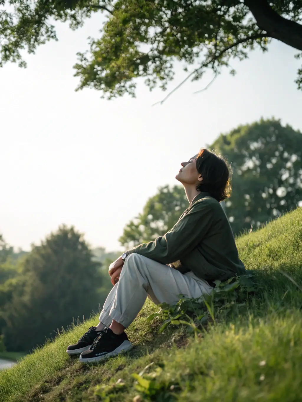 A serene image of a person meditating in a peaceful environment, symbolizing mindset development and mental clarity, with soft, natural lighting.